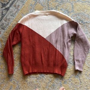 Colorblock Sweater - Rued, Pink, and Cream